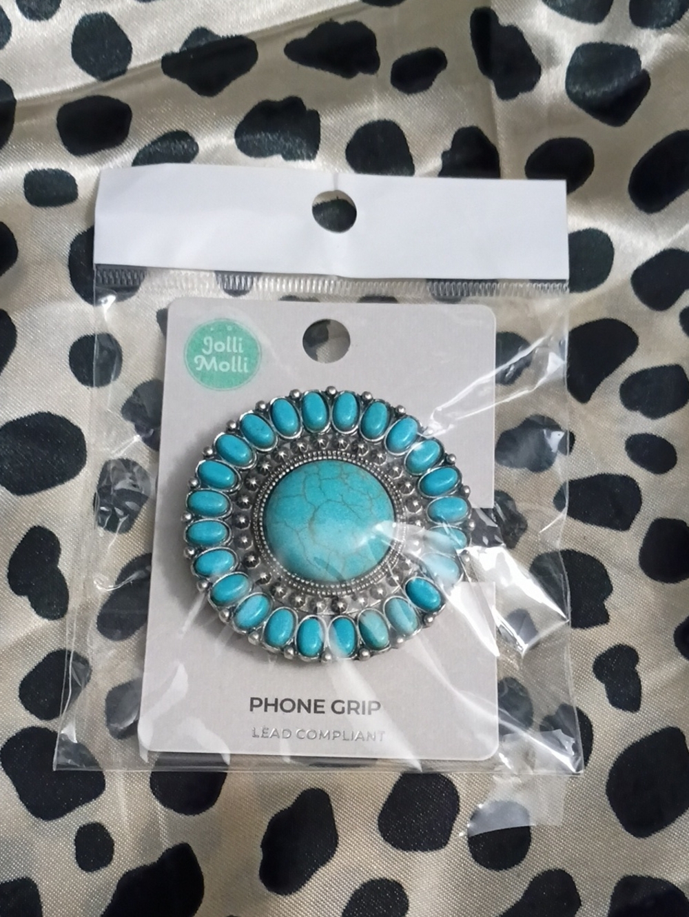 Turquoise Phone Grip - Blue Decorative Pop Socket